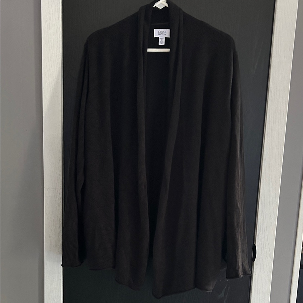 Croft & Barrow Black Open Front Cardigan Sweater